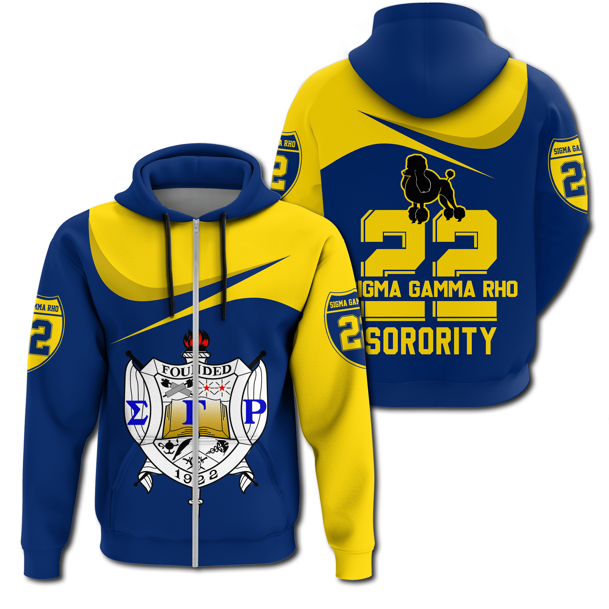 Sorority Hoodie – Sigma Gamma Rho Curve Style Zip Hoodie