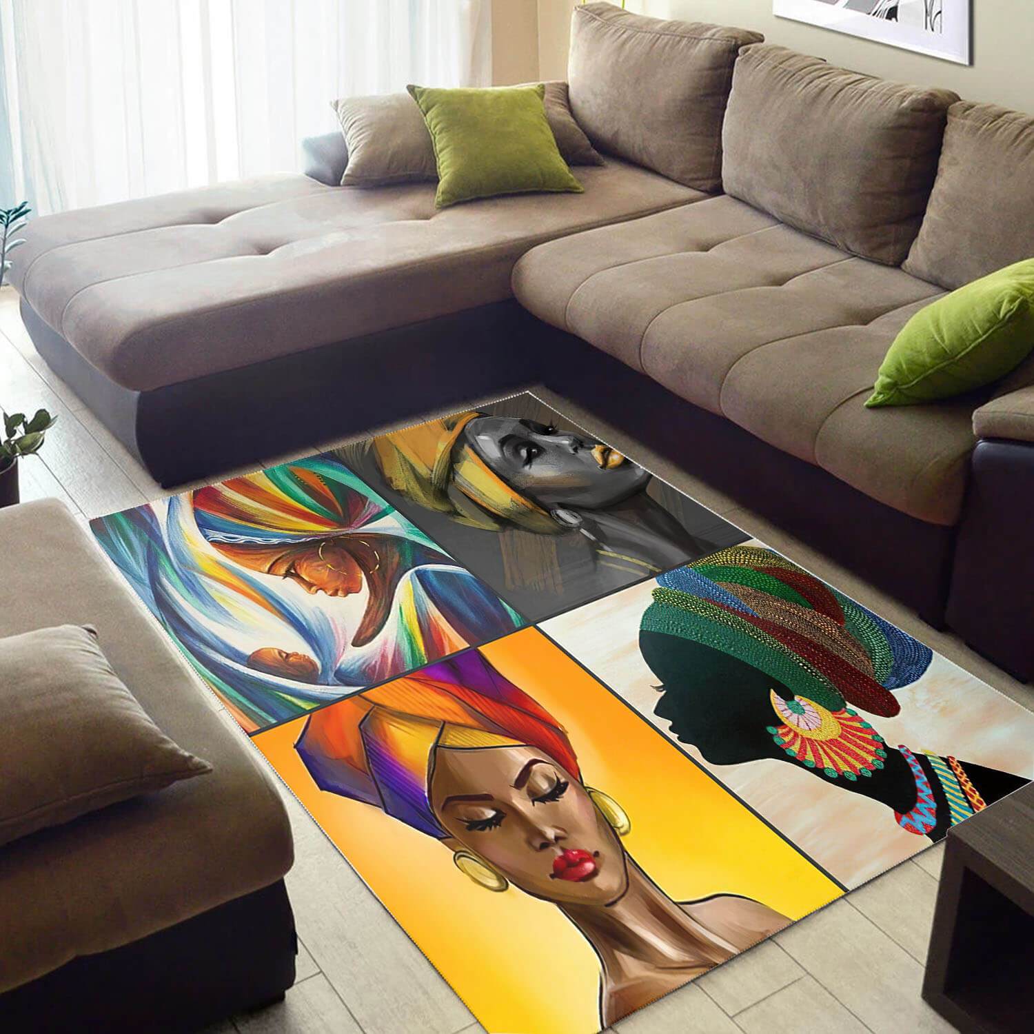 Trendy African Style Rugs Beautiful African Melanin Afro Girl African Carpet African House Decor BPS3728