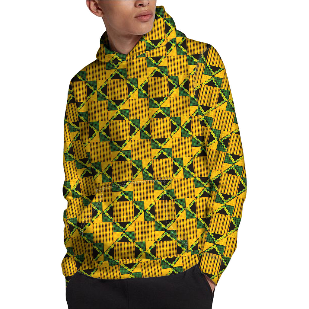 Kente Ethnic Pattern Print Pullover Hoodie