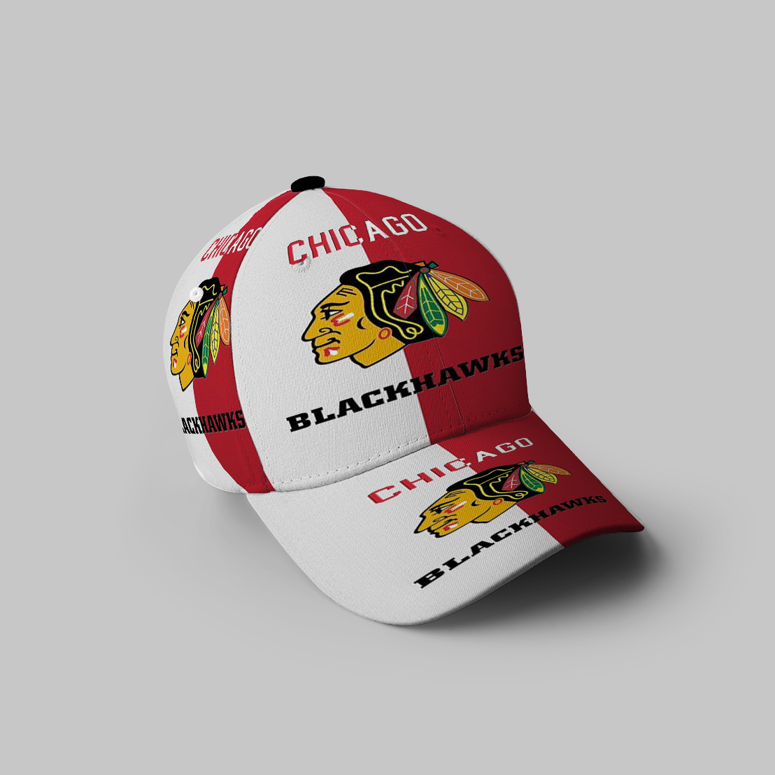 Chicago Blackhawks Emblem Texture2 3D Printing Baseball Cap Classic Hat