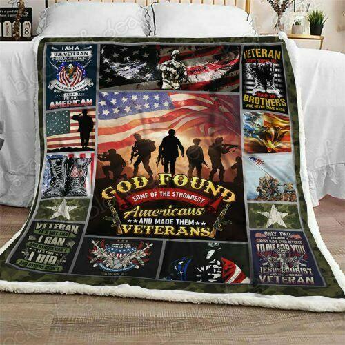 Army American Veteran Gift Fleece Blanket, Army Gift, Army Veteran Blanket