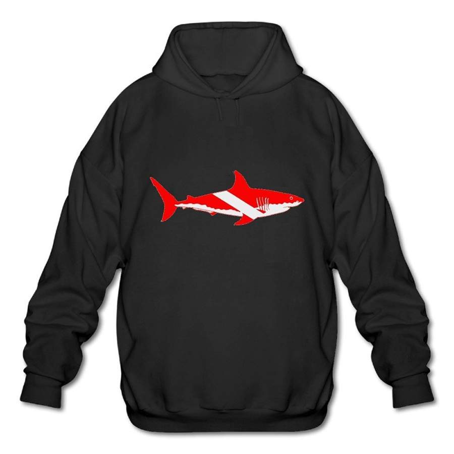 Shark Scuba Flag Men’S Half Dome Hoodie 100% Cotton