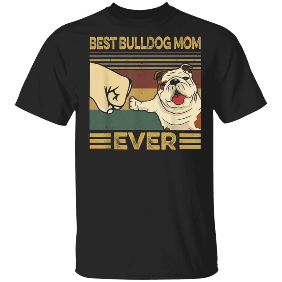 Best Bulldog Mom Ever Retro Vintage TShirt