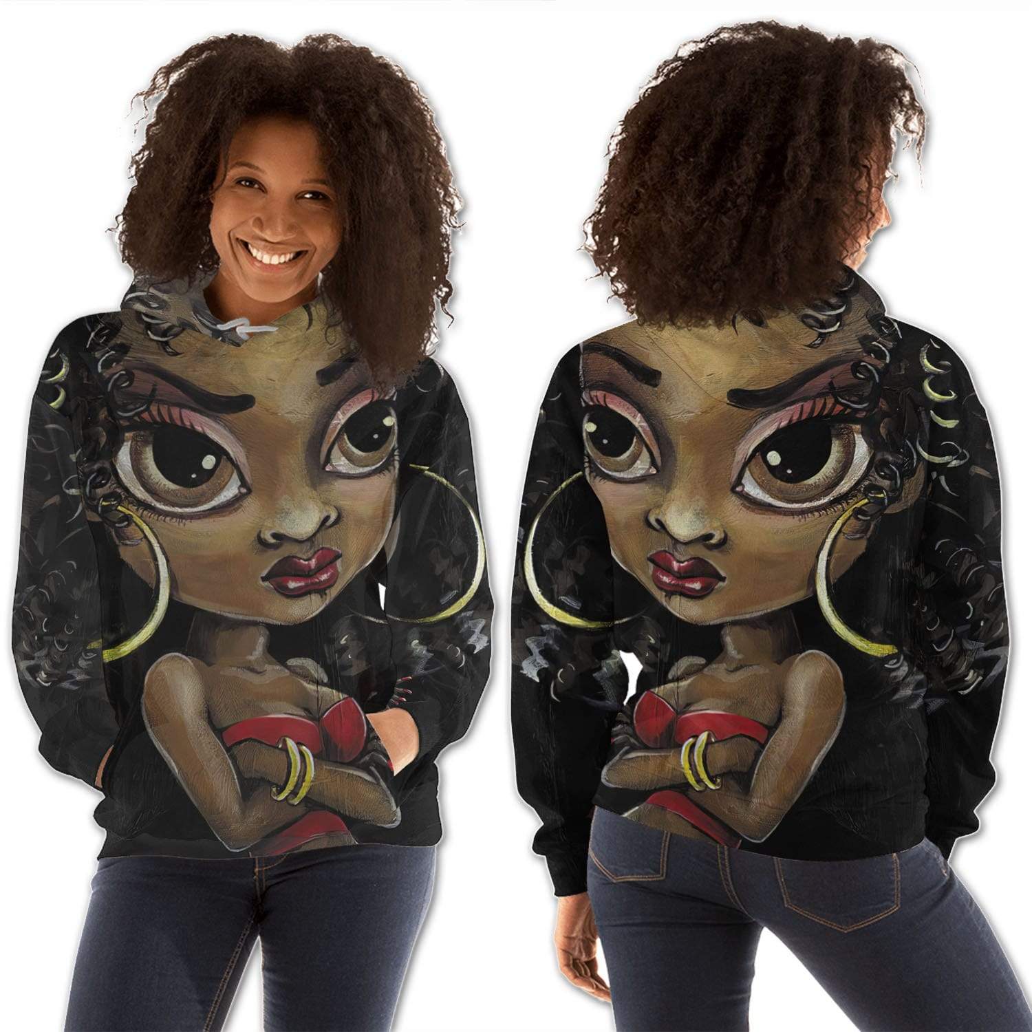 African American Hoodies Cute Girl With Afro Black History Hoodie