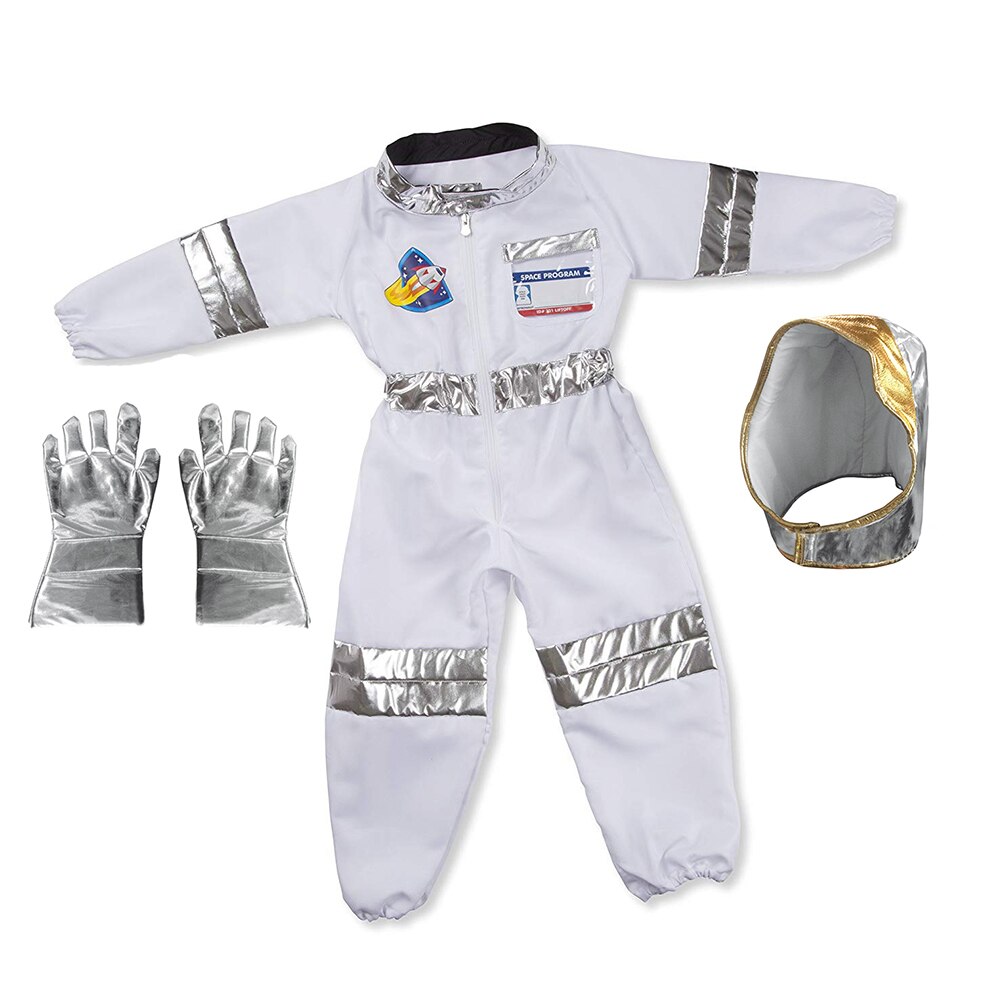 Astronaut jumpsuit cosplay boy girl Halloween costume full set of children’s party games rocket space suit 3-7 years old alx