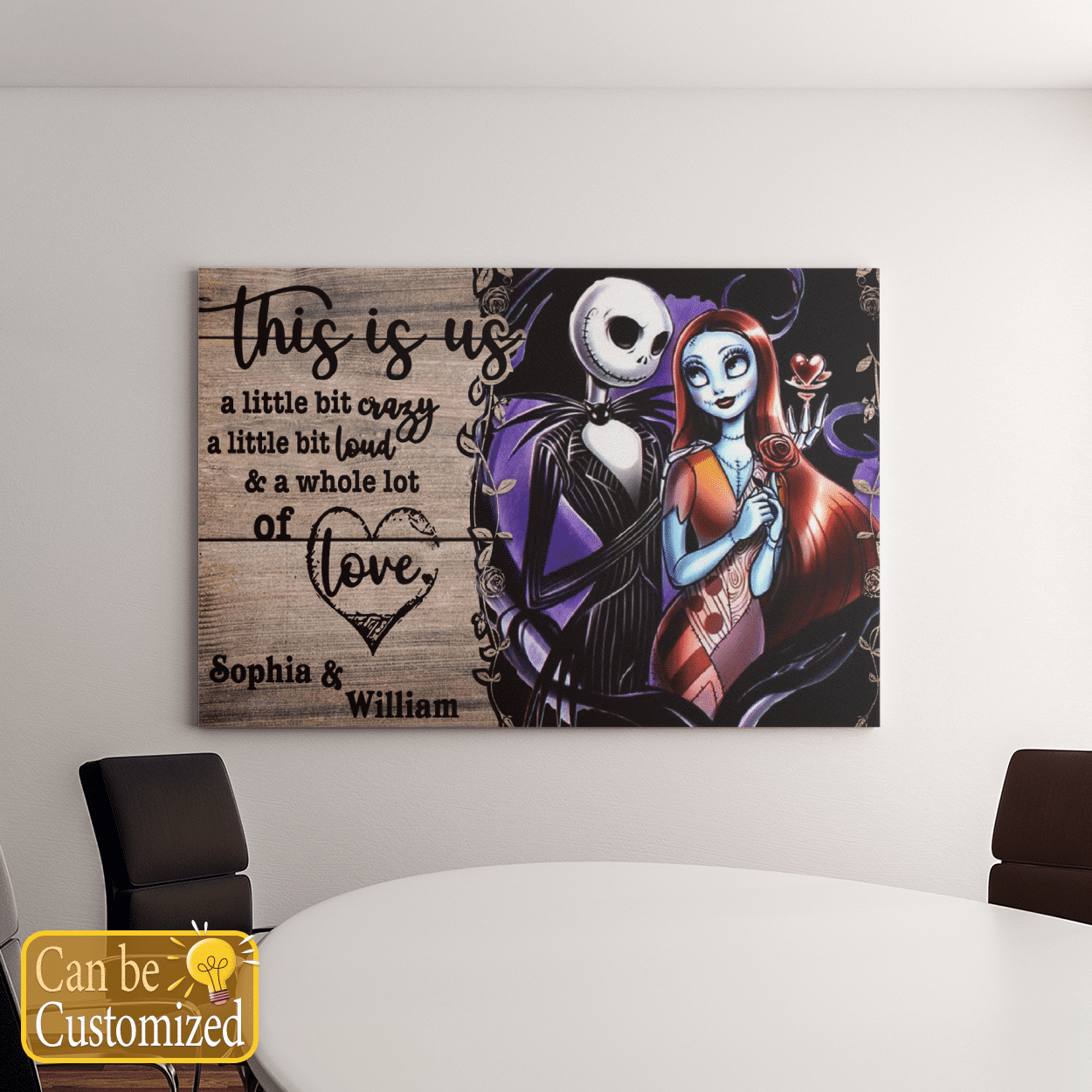 Personalized This Is Us Skull Couple Canvas / Posters For Skull Lovers Valentine Gifts For Girlfriend / Boyfriend / Wife / Husband