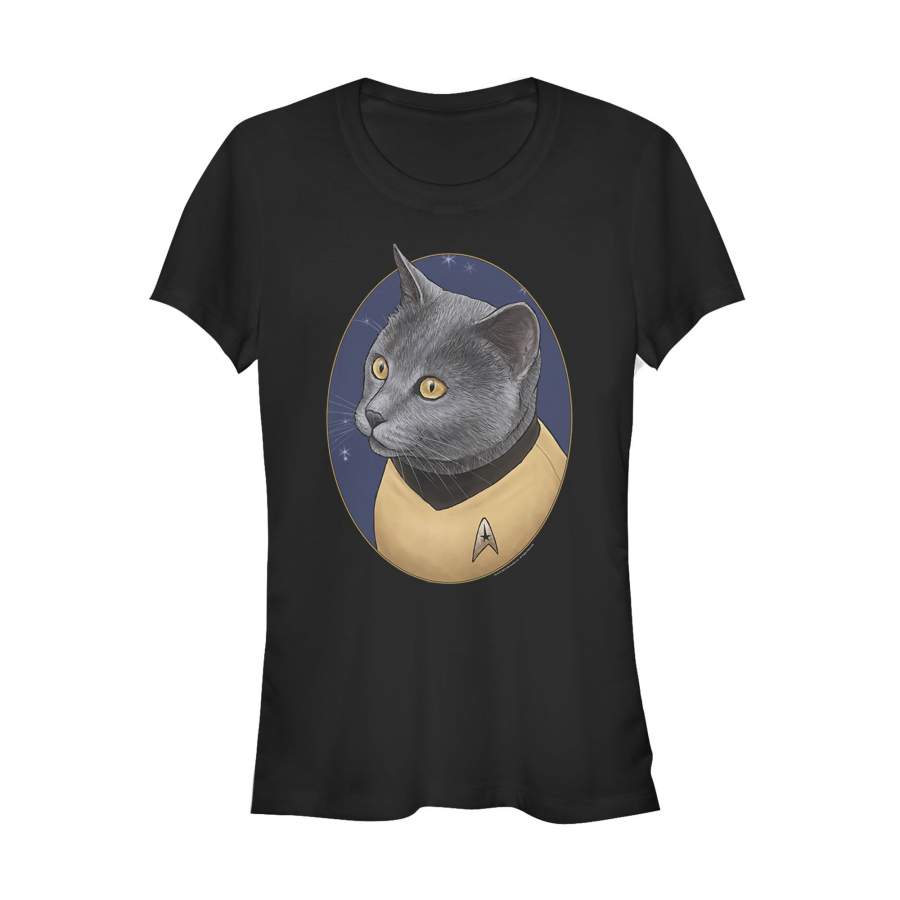 Star Trek Junior’s Chekov Cat Portrait  T Shirt