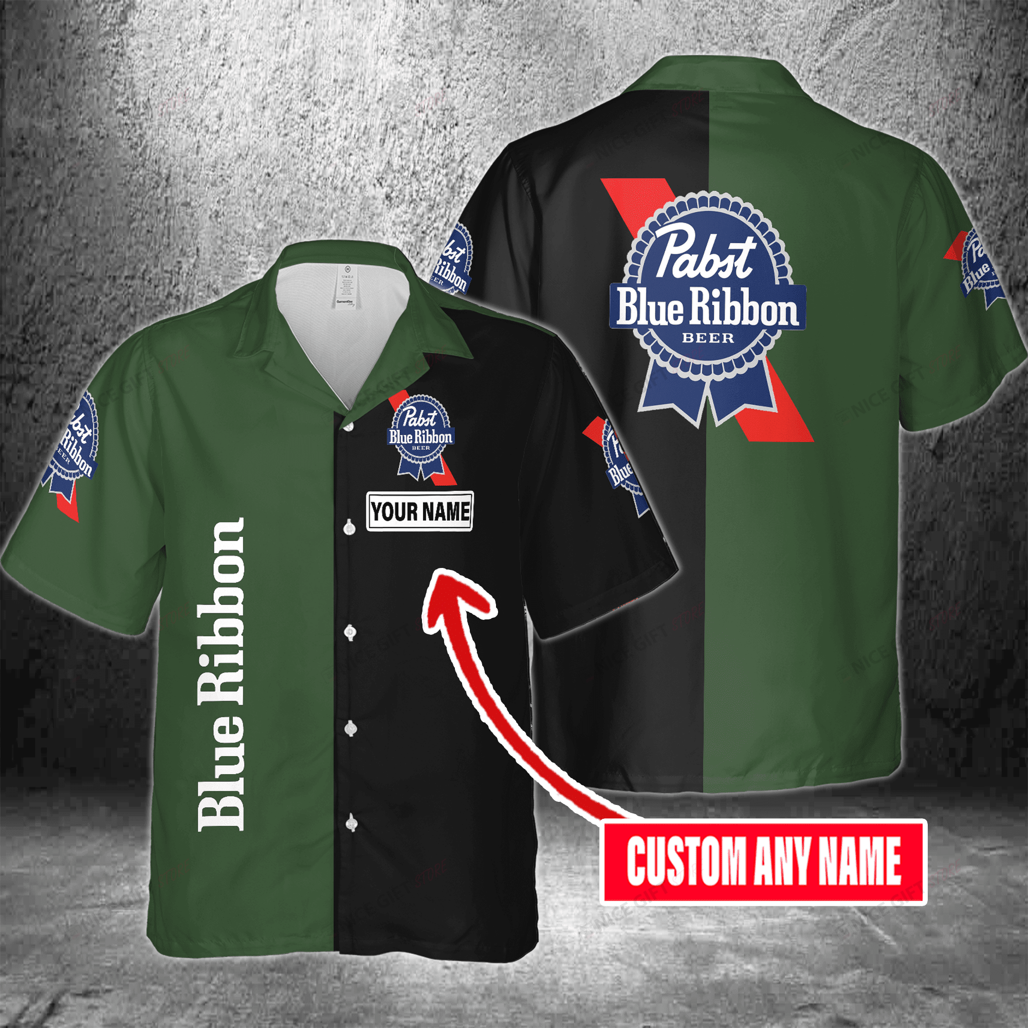 Pabst Blue Ribbon Custom Name Hawaiian Shirt 3Hs-Q4Y8