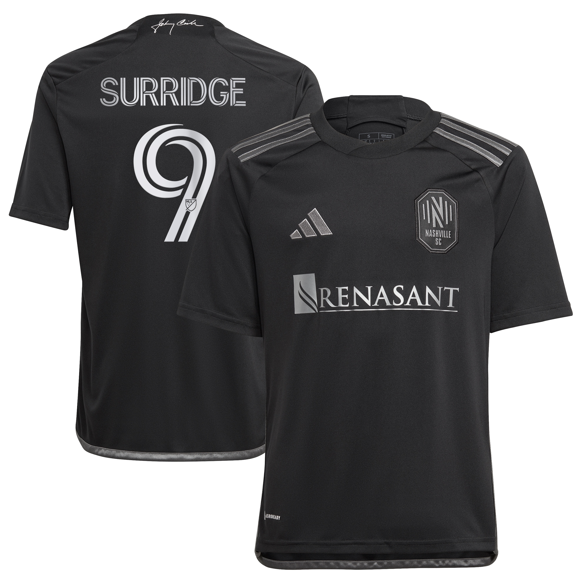 Sam Surridge Nashville SC Youth 2023 Man In Black Kit Replica Player Jersey  Black