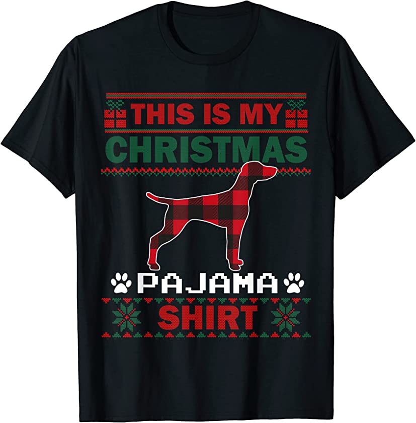 Vizsla Dog Lovers Christmas Pajama Ugly Christmas Sweater T-Shirt