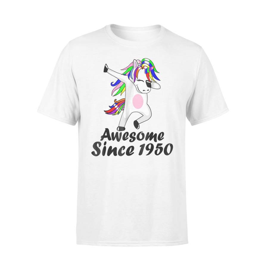 68th Birthday Awesome Since 1950 Unicorn Dabbing T-Shirt