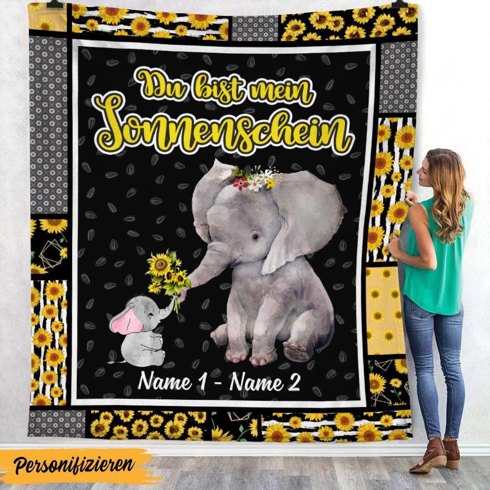 [Personalized Name] Elephant Mom Grandma German Elefant Mama Oma 3 Fleece Blanket, Sherpa Blanket, Gift For Parent, Family Member, Friends Gift, Christmas Gift, Home Decor, Home Living