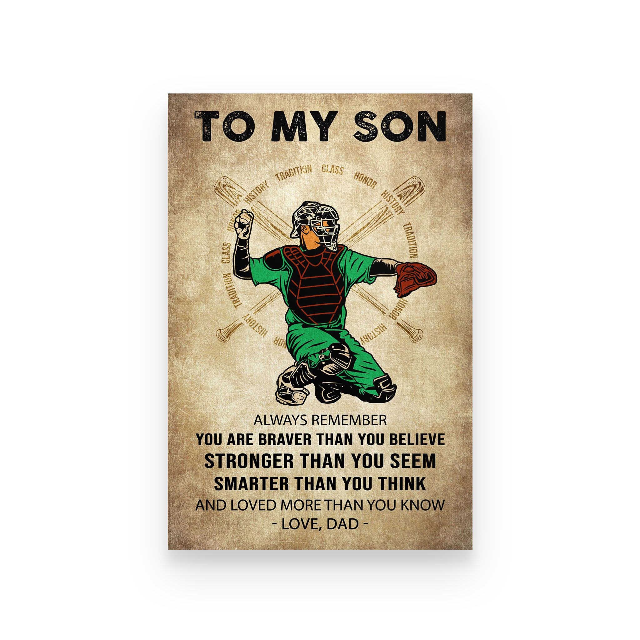 baseball poster dad to son  love you more than you know