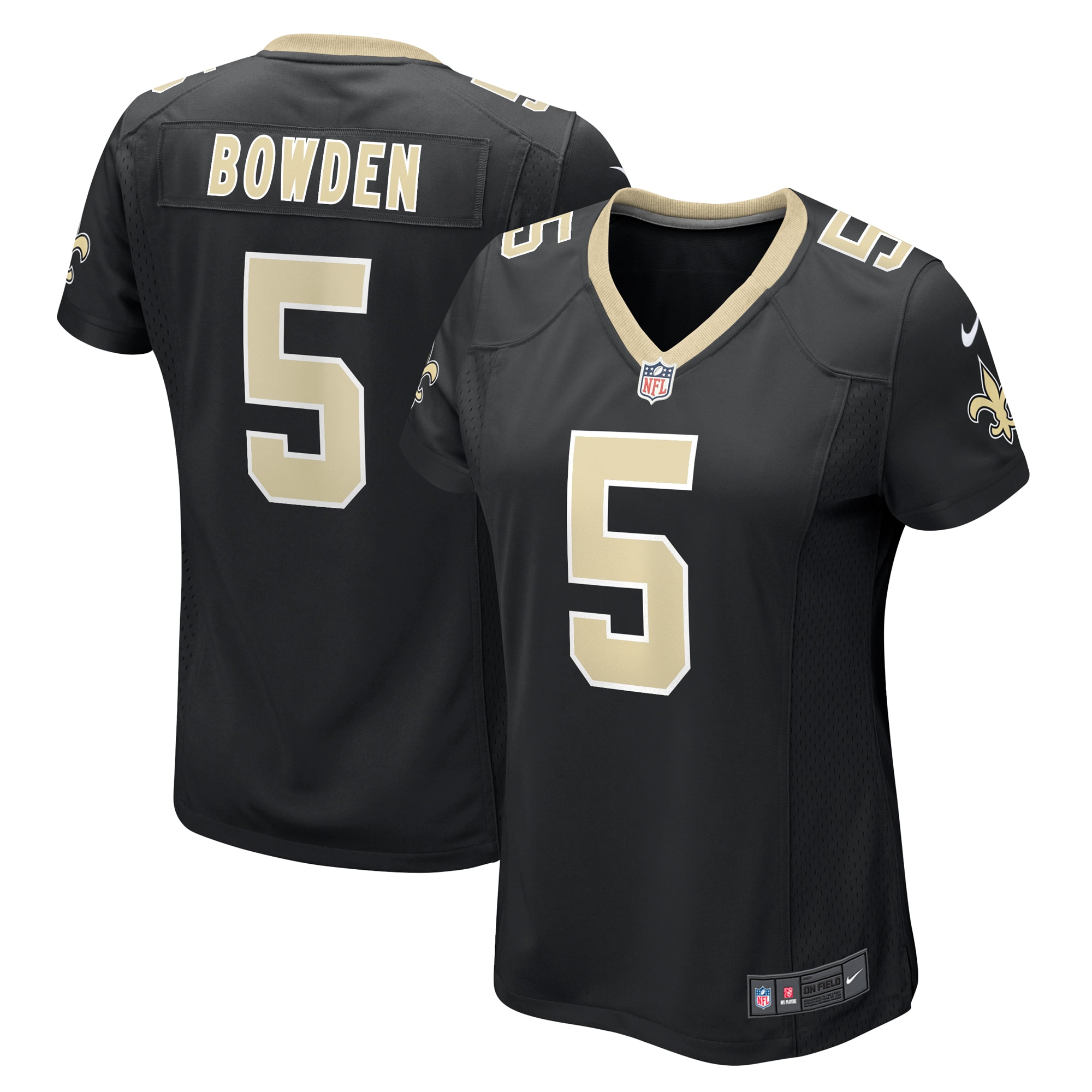 Women’s New Orleans Saints Lynn Bowden Jr.  Black Team Game Jersey 2