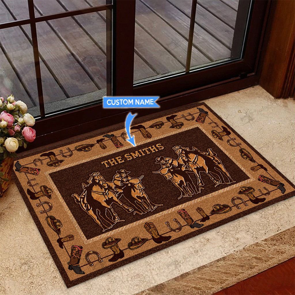 Steer wrestling Personalized Doormat DVJ20112016