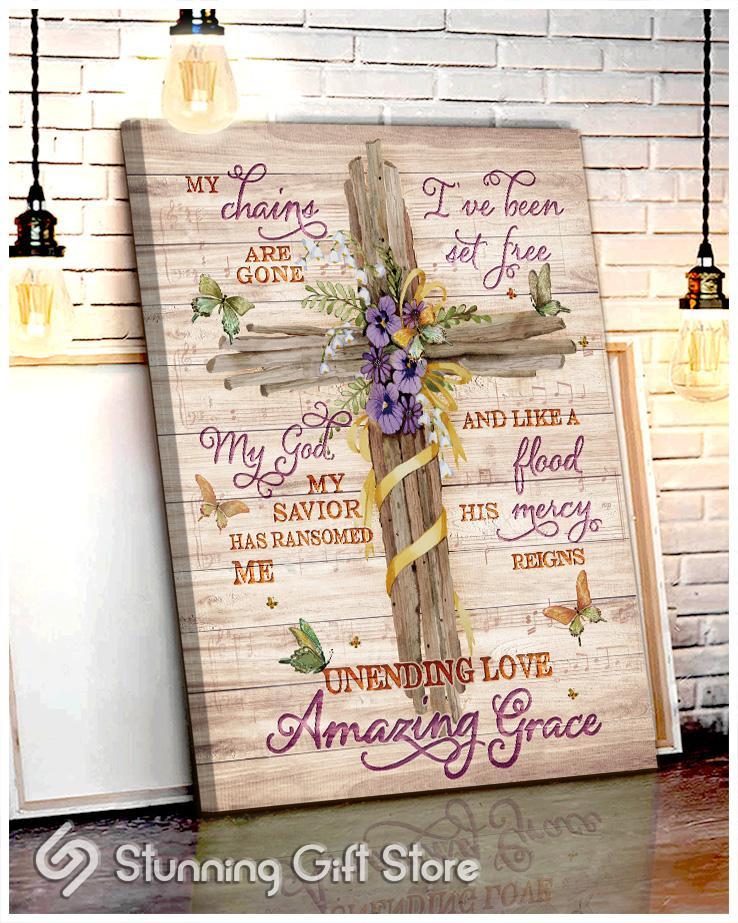 Christian Wall Art Butterfly Canvases My Chains Are Gone Wall Art Gift Idea For Christian