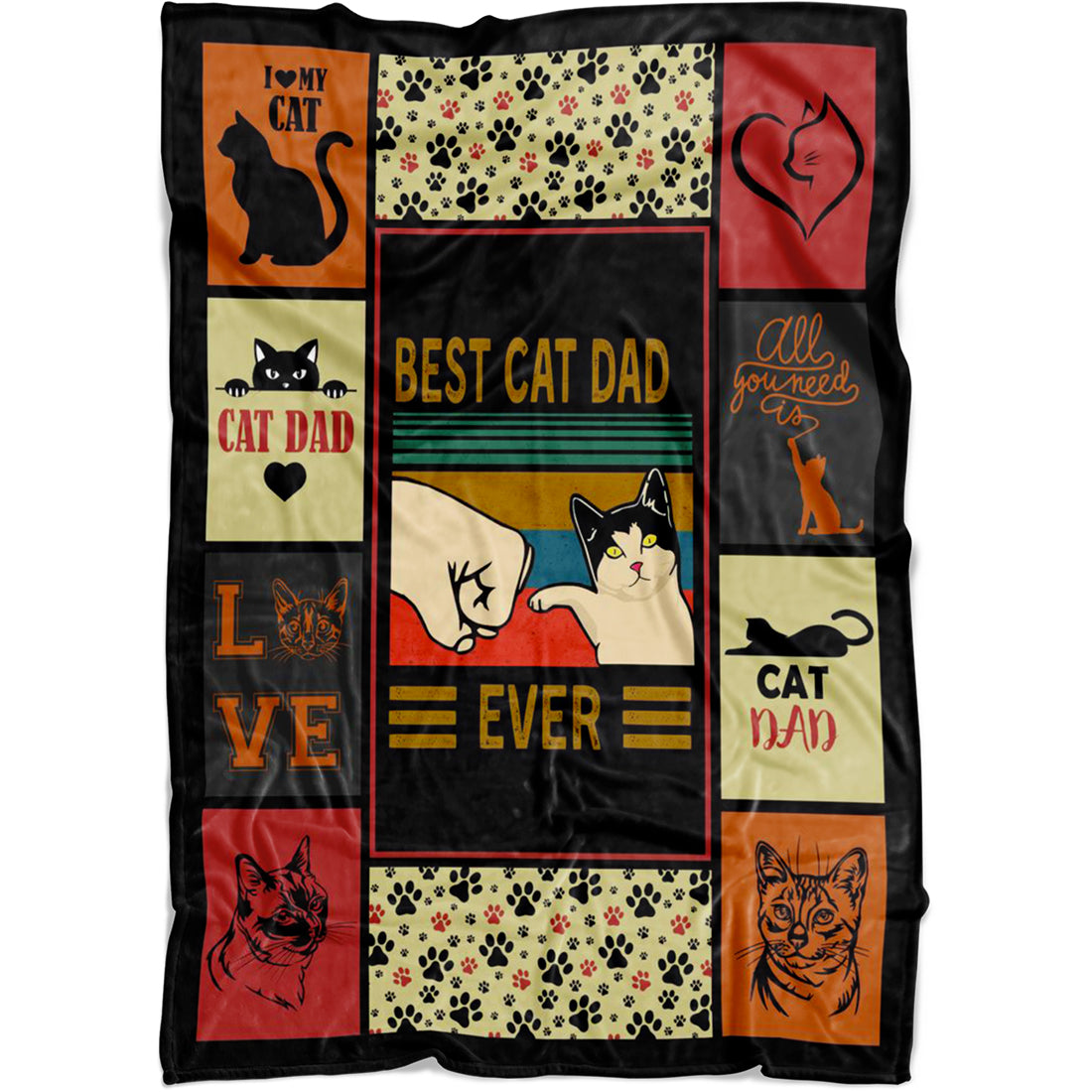 Personalized Cat Throw Blanket Gifts Best Dad Mom Ever Blanket