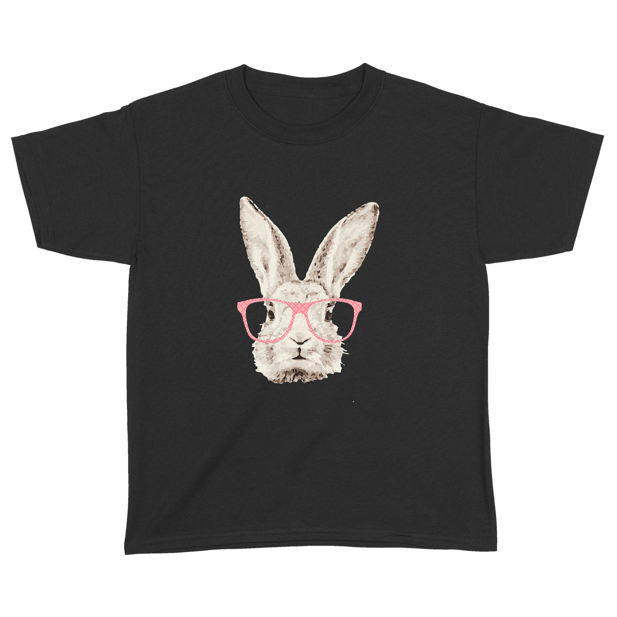 Cute Bunny Rabbit Pink Glasses Funny Hipster Easter Funny Gift – Standard Youth T-shirt