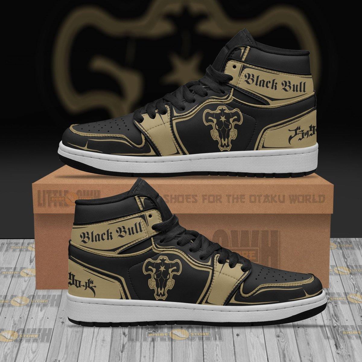 Black Bull Jd Sneakers Custom Black Clover Anime Shoes