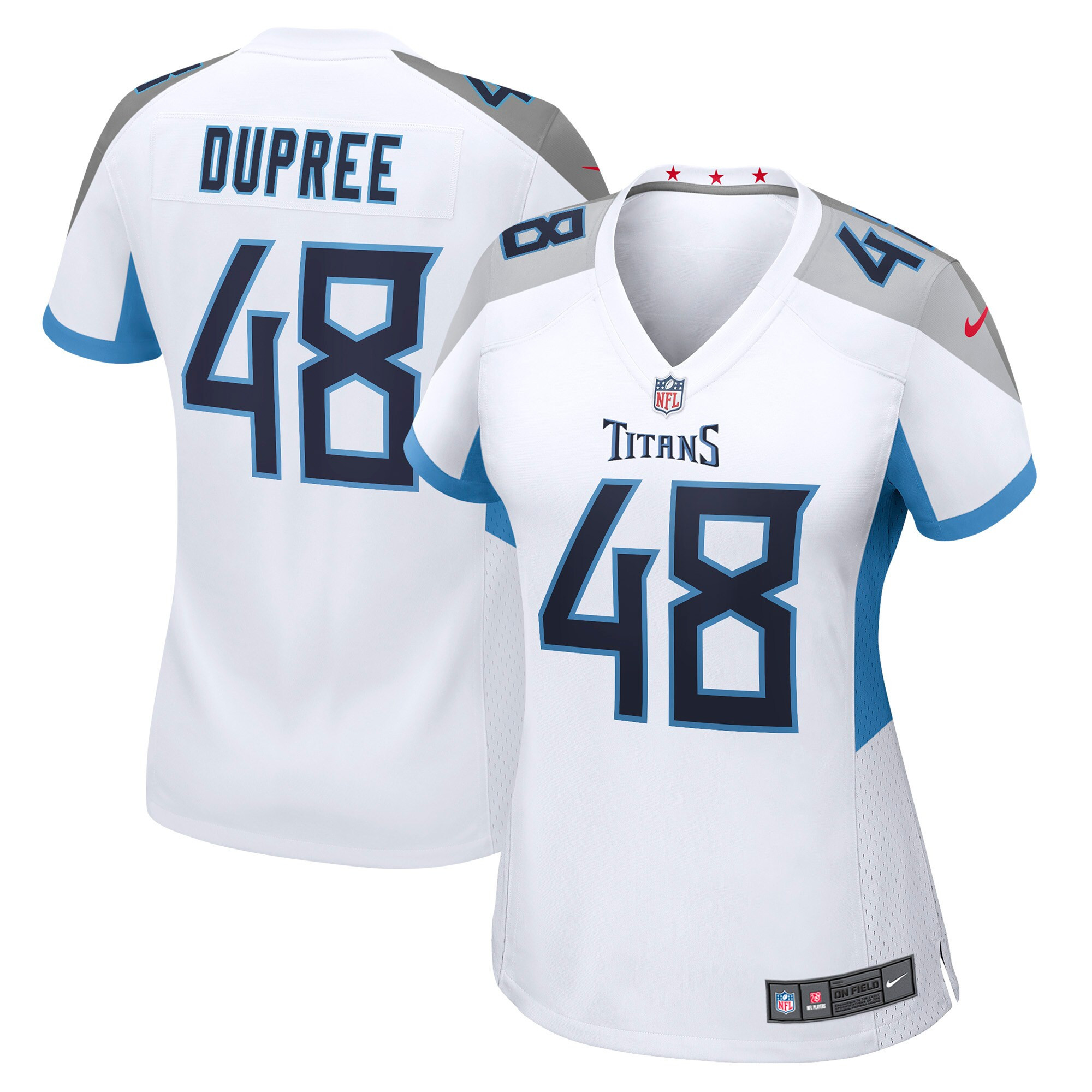 Bud Dupree Tennessee Titans Womens Game Jersey – White NFL