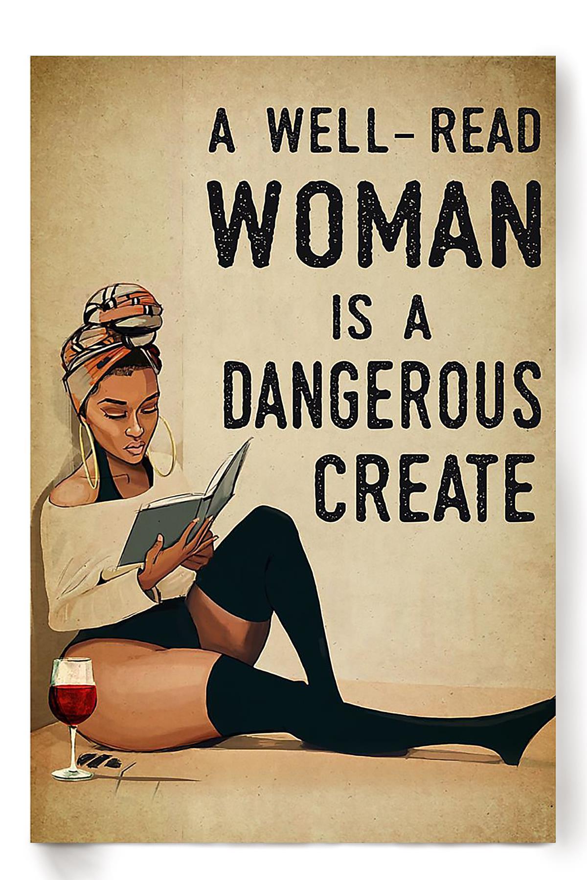 A Well Read Woman Is A Dangerous Create Girls Wall Decor Gift For International Women Day Home Decor Girlfriend Valentine Day Poster