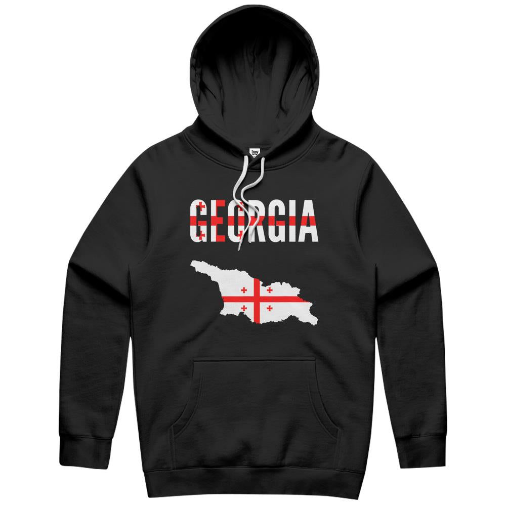 Georgian Gift – Georgia Country Map Flag Hoodie