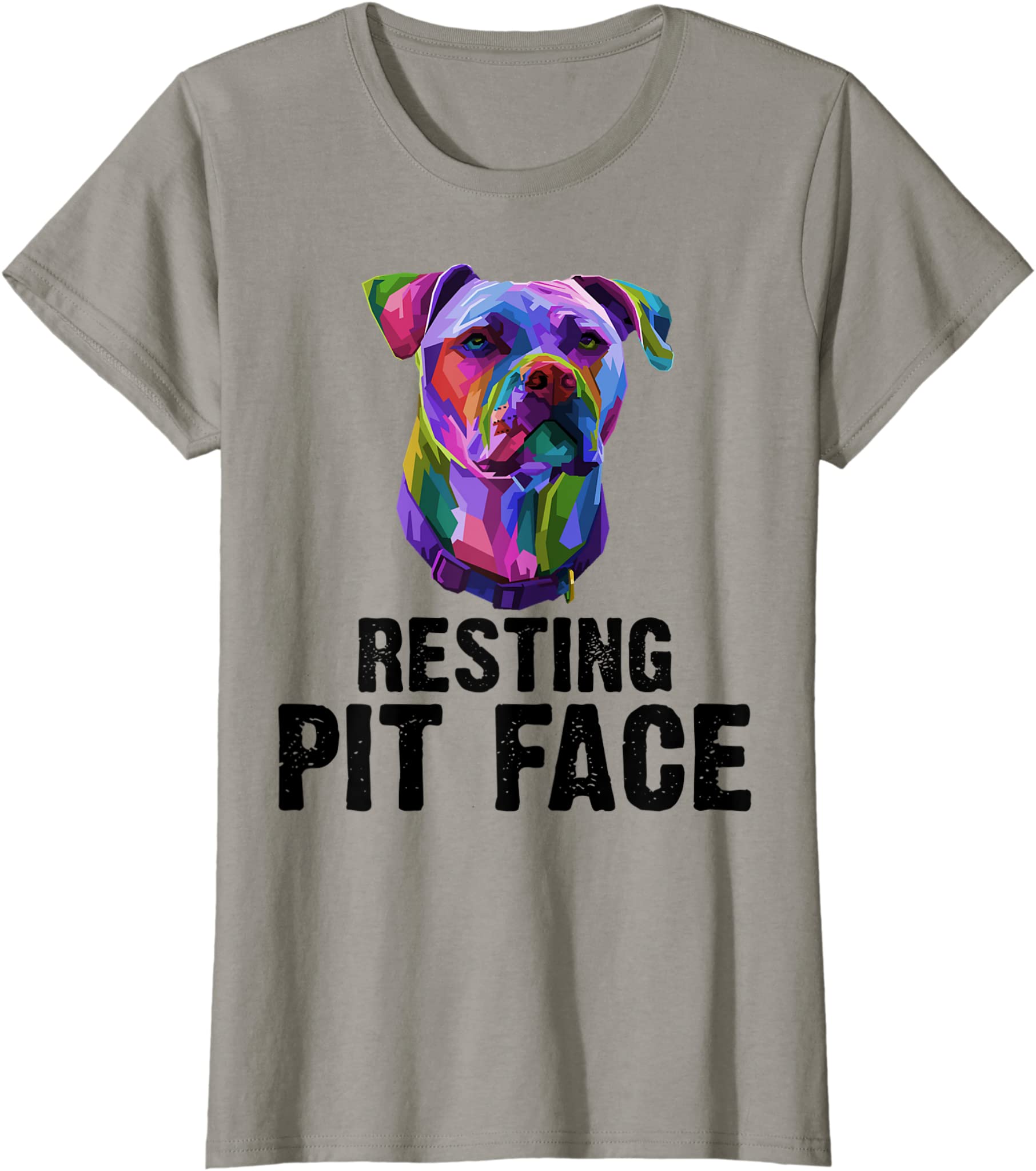 Womens resting pit face tshirt funny dog pitbull shirts pitbull tee