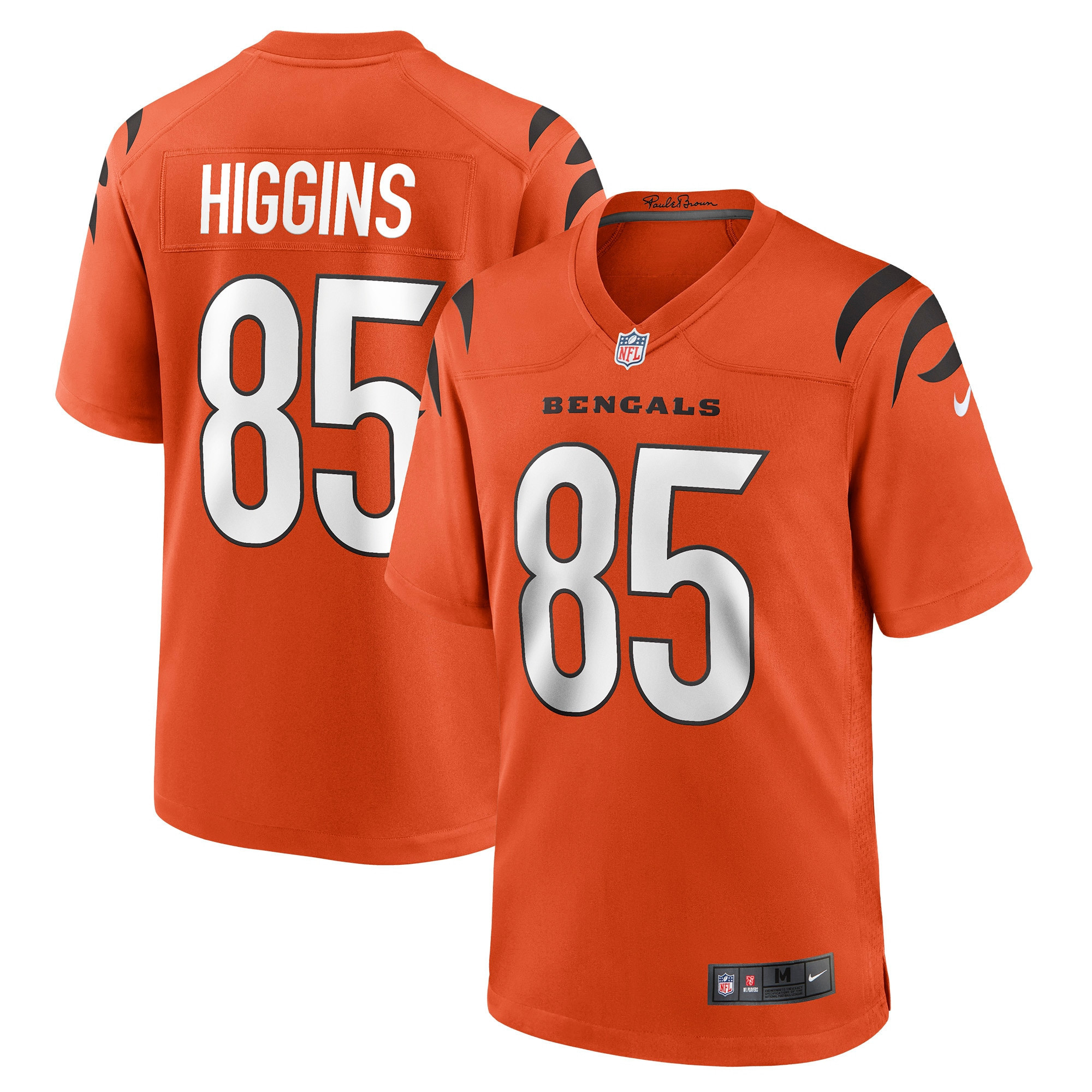 Mens Cincinnati Bengals Tee Higgins Orange Game Jersey Gift For Cincinnati Bengals Fans