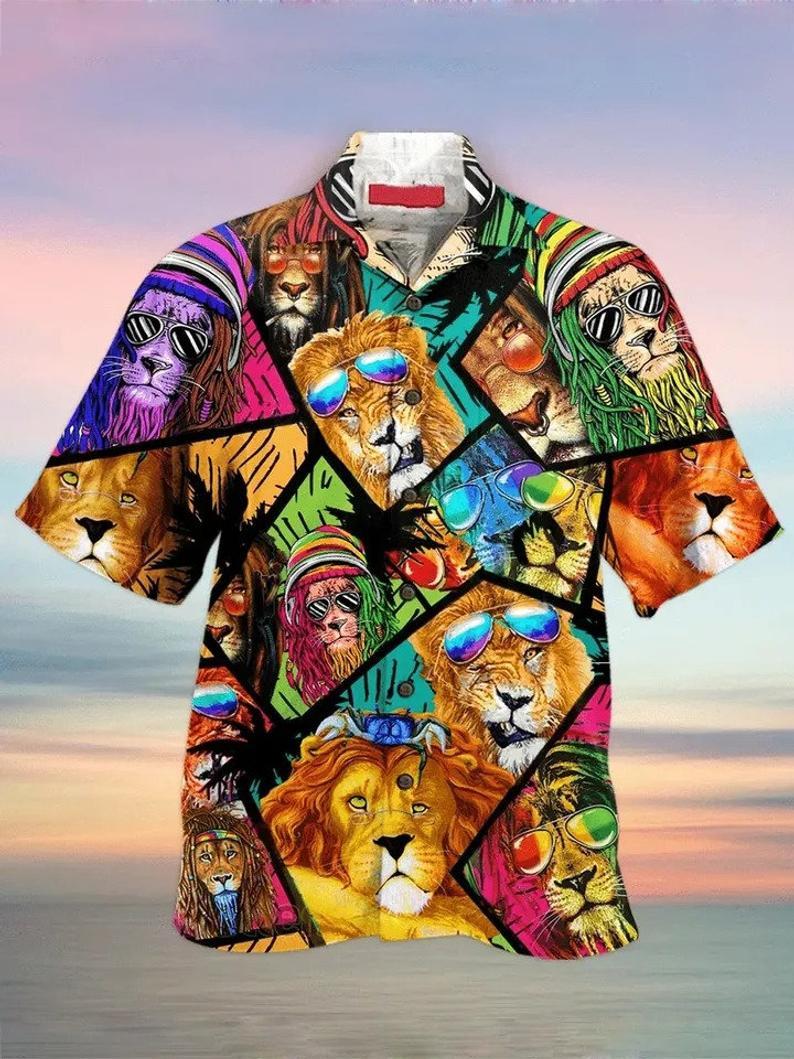 Lion Colorful Hawaii Shirt For Men Women Adult Ha97112