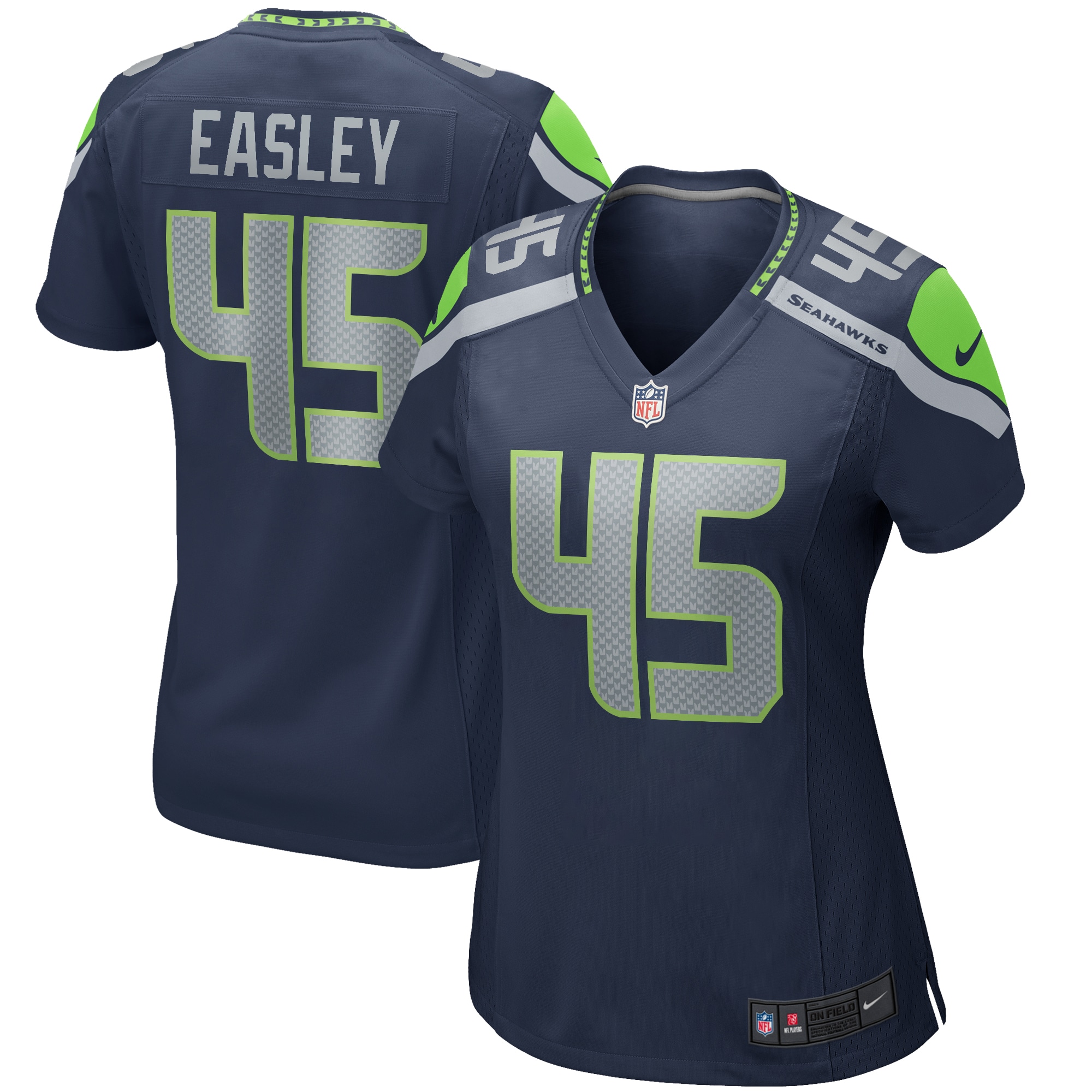 Women’s Seattle Seahawks Kenny Easley College Navy Game Retired Player Jersey