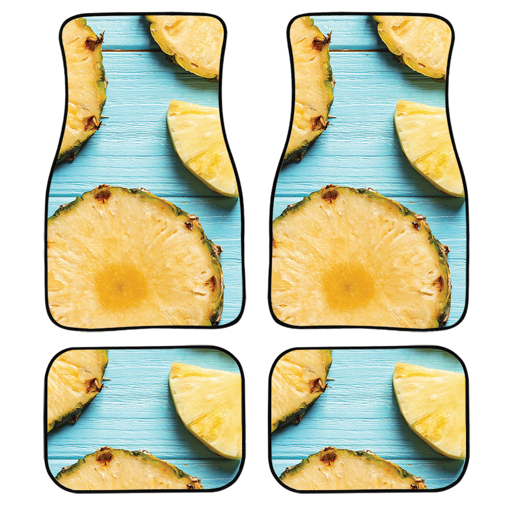 Sliced Pineapple Print Front And Back Car Floor Mats, Front Car Mat