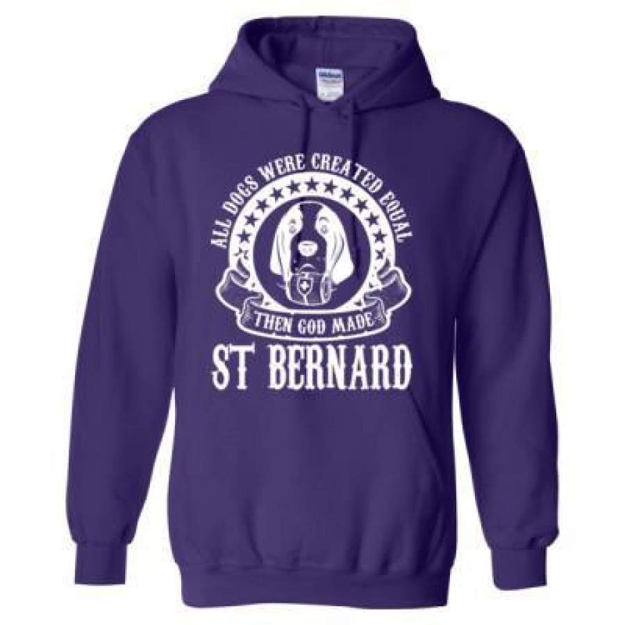 AGR All Dogs Were Created Equal God Made St Bernard – Heavy Blend™ Hooded Sweatshirt