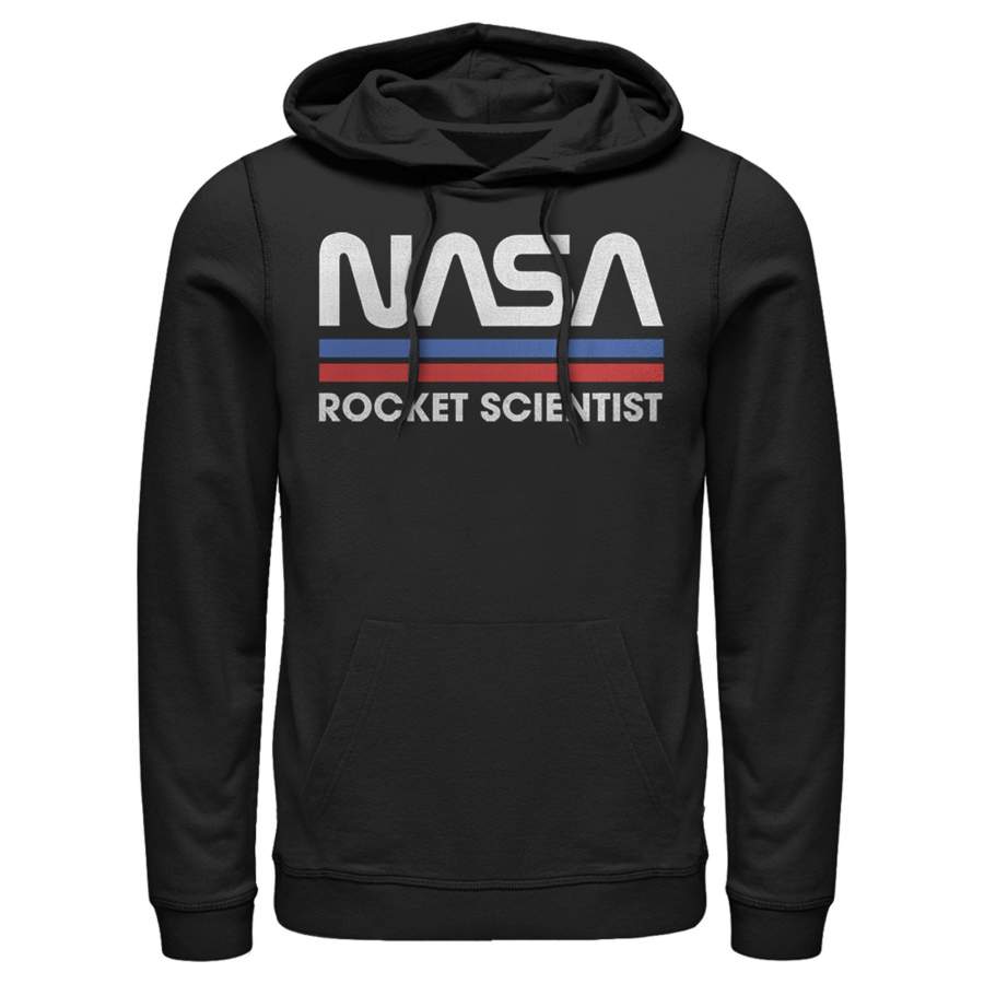 NASA Men’s Rocket Scientist Vintage Striped Logo  Lightweight Hoodie