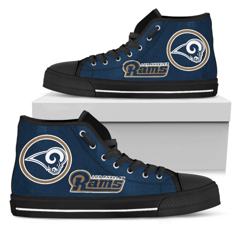 Circle Logo Los Angeles Rams High Top Shoes