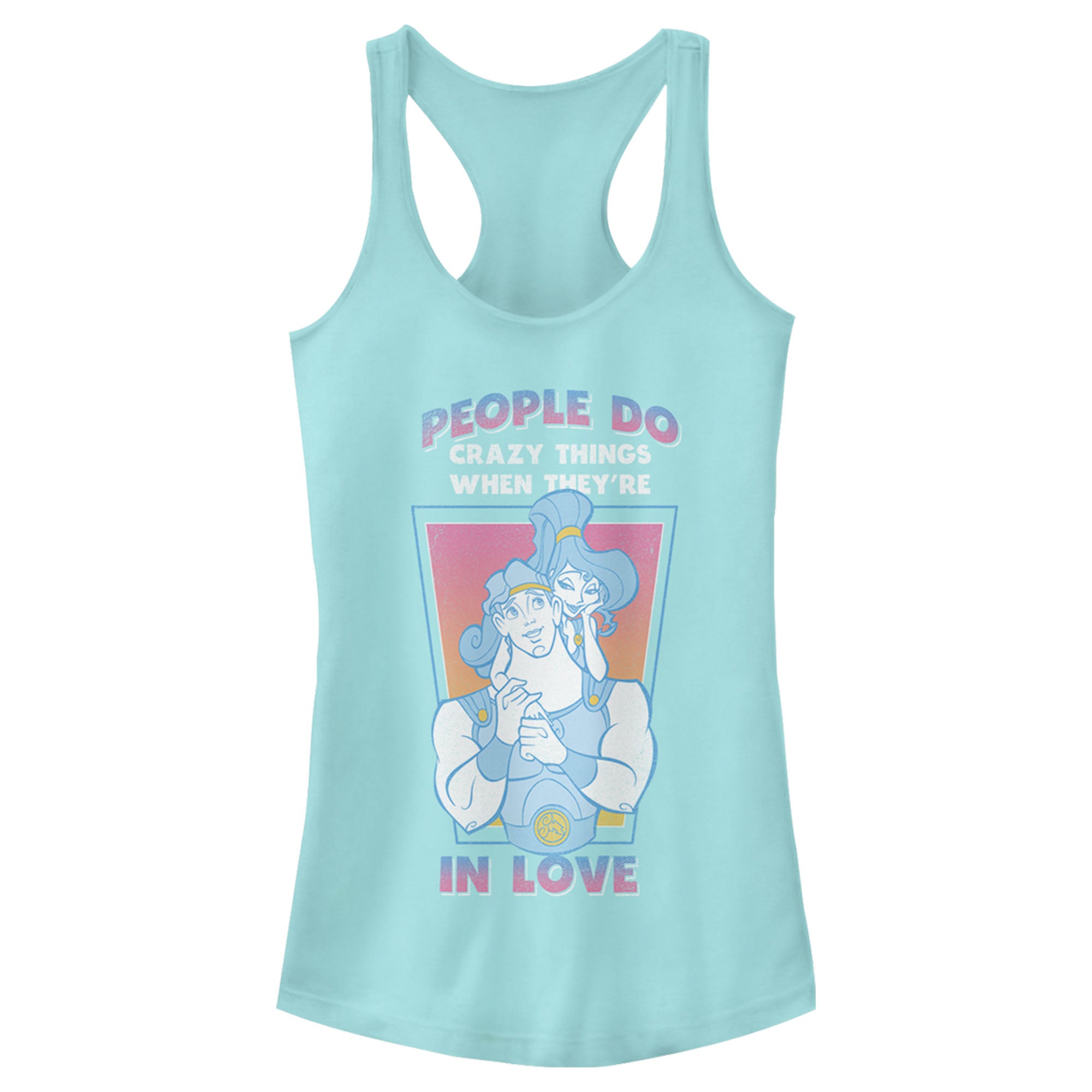 Junior’S Hercules Valentine’S Day People Do Crazy Things Racerback Tank Top