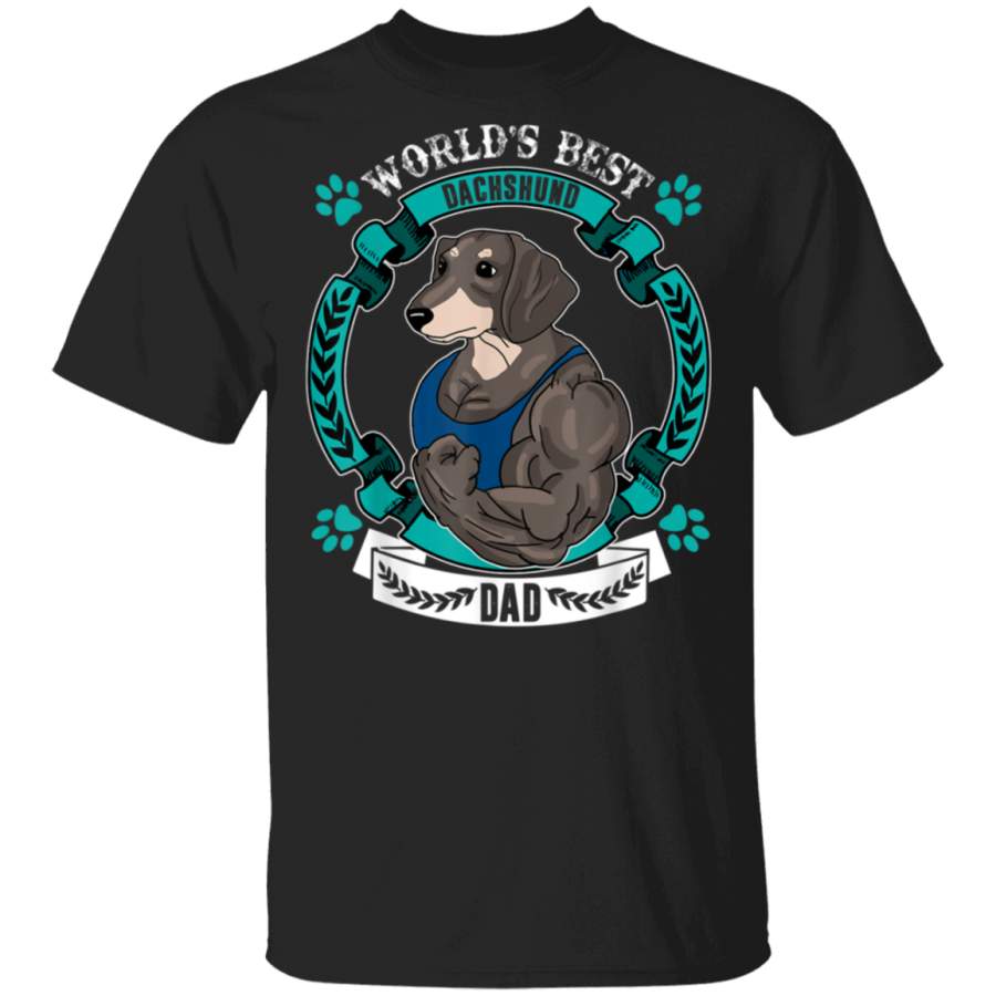 Vintage Worlds Best Dachshund Dad Gifts For Men Father TShirt