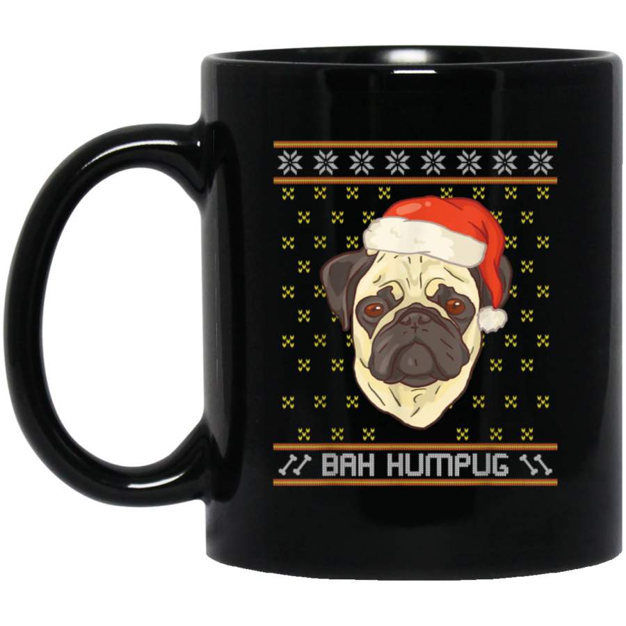 Ugly Christmas Pug Bah Humbug 11 oz 15 oz Mug