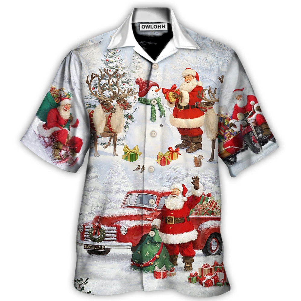 Christmas Santa Claus Gift For Xmas Snow Painting Style Hawaii Shirt Ha20468