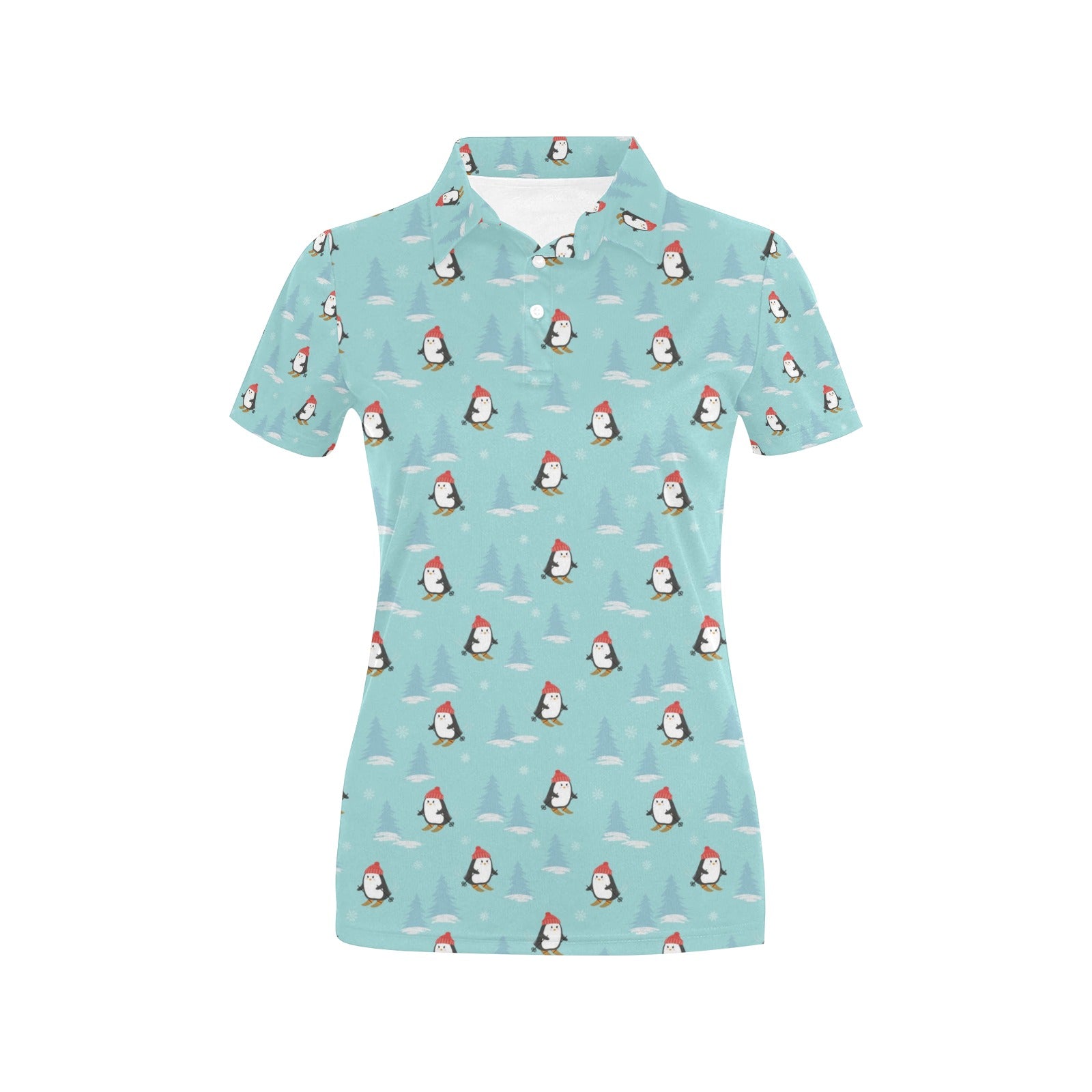 Ski Penguin Print Design Lks304 Women’S Polo Shirt