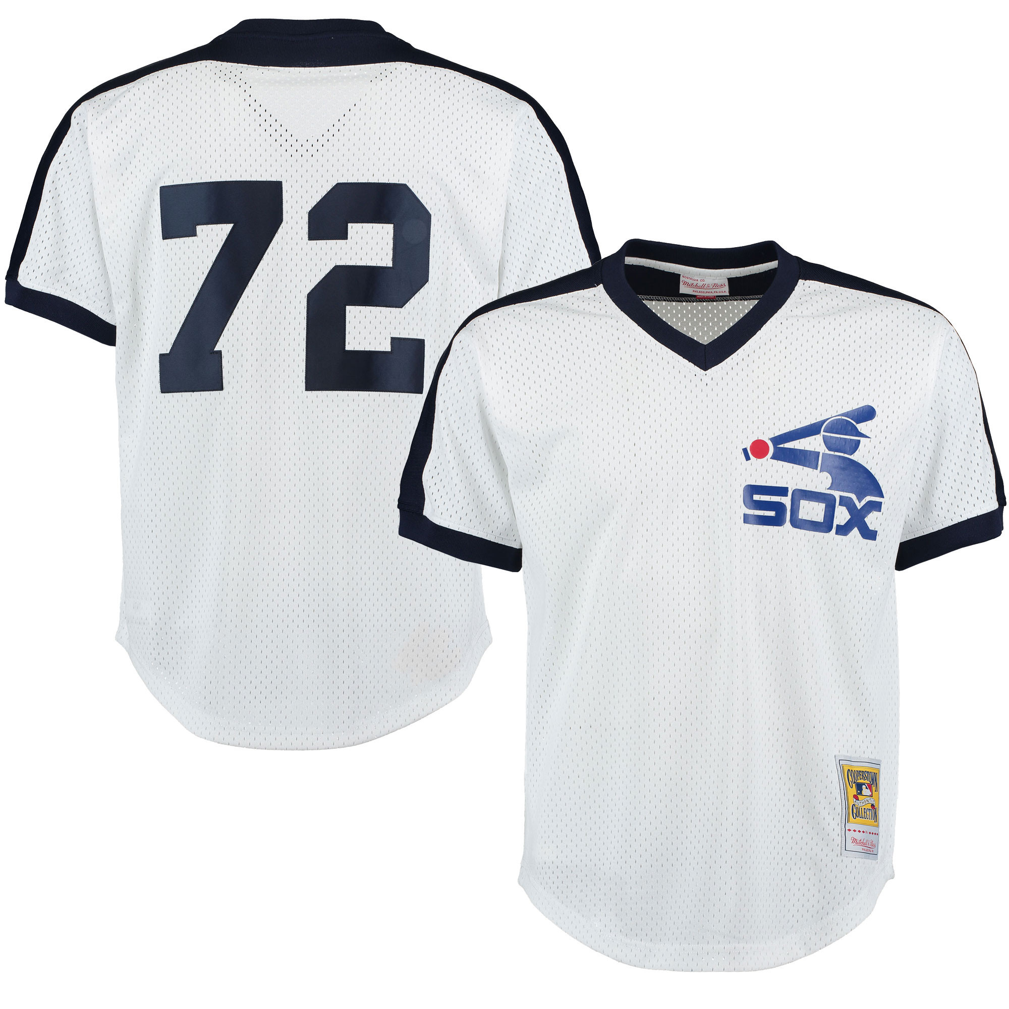 Carlton Fisk Chicago White Sox Mitchell & Ness Cooperstown Mesh Batting Practice Jersey – White MLB