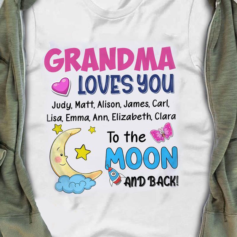 Grandma Loves You To The Moon And Back White, Mom Shirt, Grandma Shirt, Happy Mother’S Day