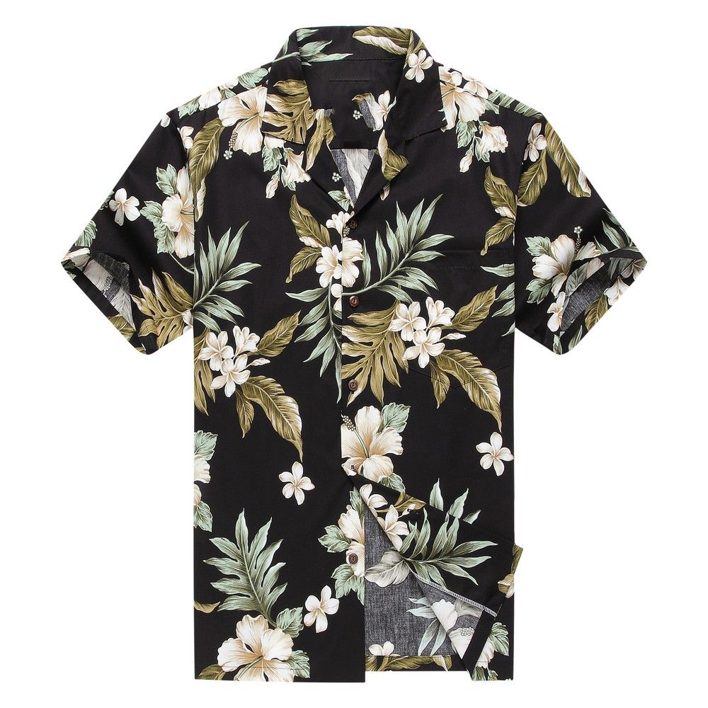 Floral Leaf Black Nice Design Hawaii Shirt Ha84604