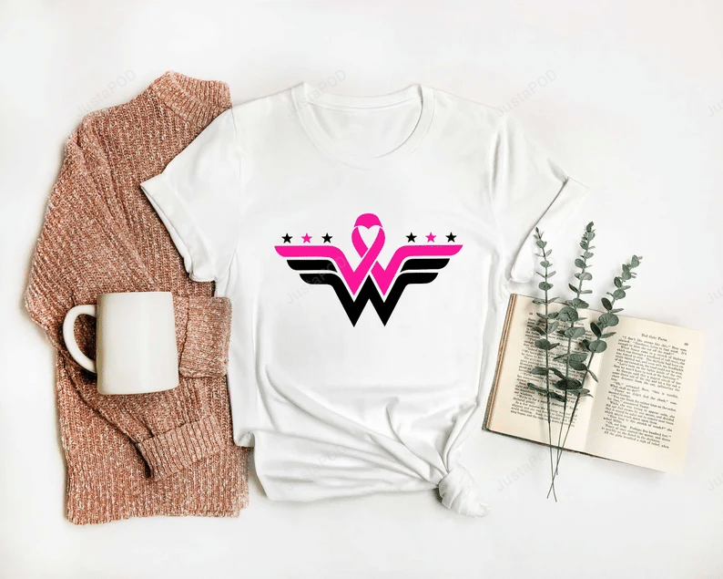 Cancer Ribbon Wonder Women Shirt, Breast Cancer Shirt, Cancer Warrior Shirt, Cancer Awareness Shirt, Cancer Fighter Shirt, Wonder Women Shirt, Gifts For Women