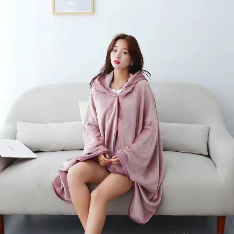 Winter Oversized Blanket with Sleeves Women Oversized Hoodie Fleece Warm Hoodies Sweatshirts Giant TV Blanket Women Hoody Robe alx