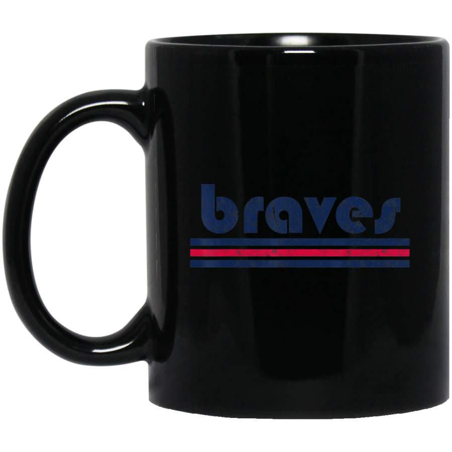 Vintage Braves Retro Three Stripe Weathered T Coffee Mug