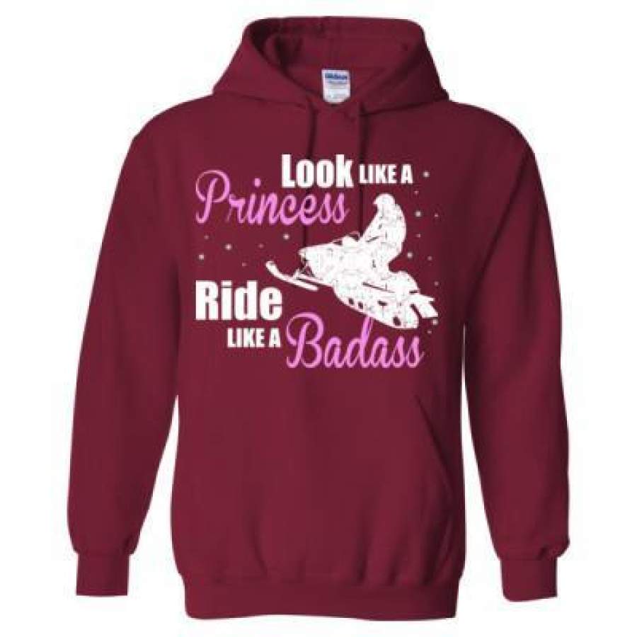 AGR Look Like A Princess Ride Like A Badass Snowmobile – Heavy Blend™ Hooded Sweatshirt