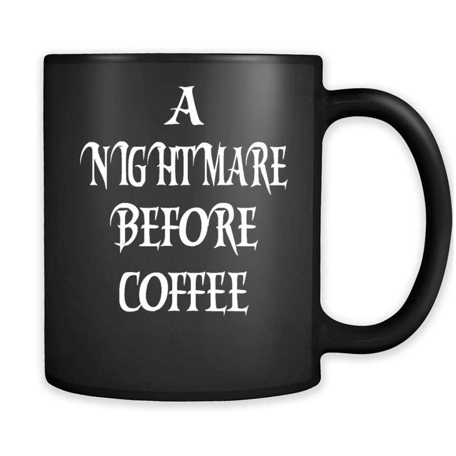 A Nightmare Before Coffee – Full-Wrap Coffee Black Mug