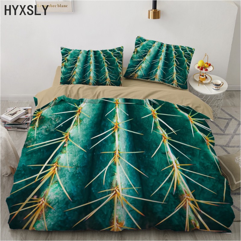 Cactus Duvet Cover Set Green Tropical Plants Leaves Printed 3D Home Decor Bedding Set With Pillowcase Bedspread