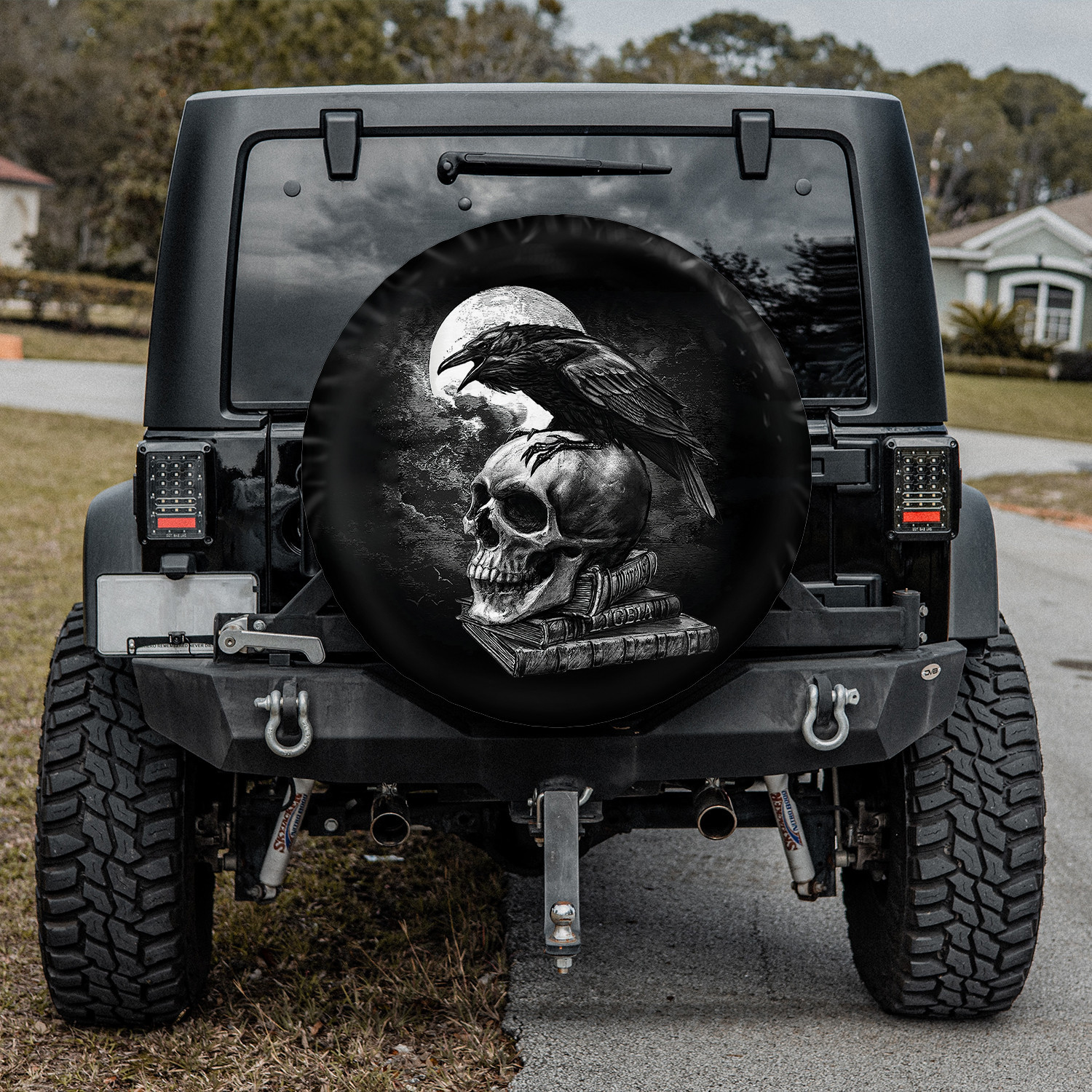 Raven Skull Spare Tire Cover #Hd