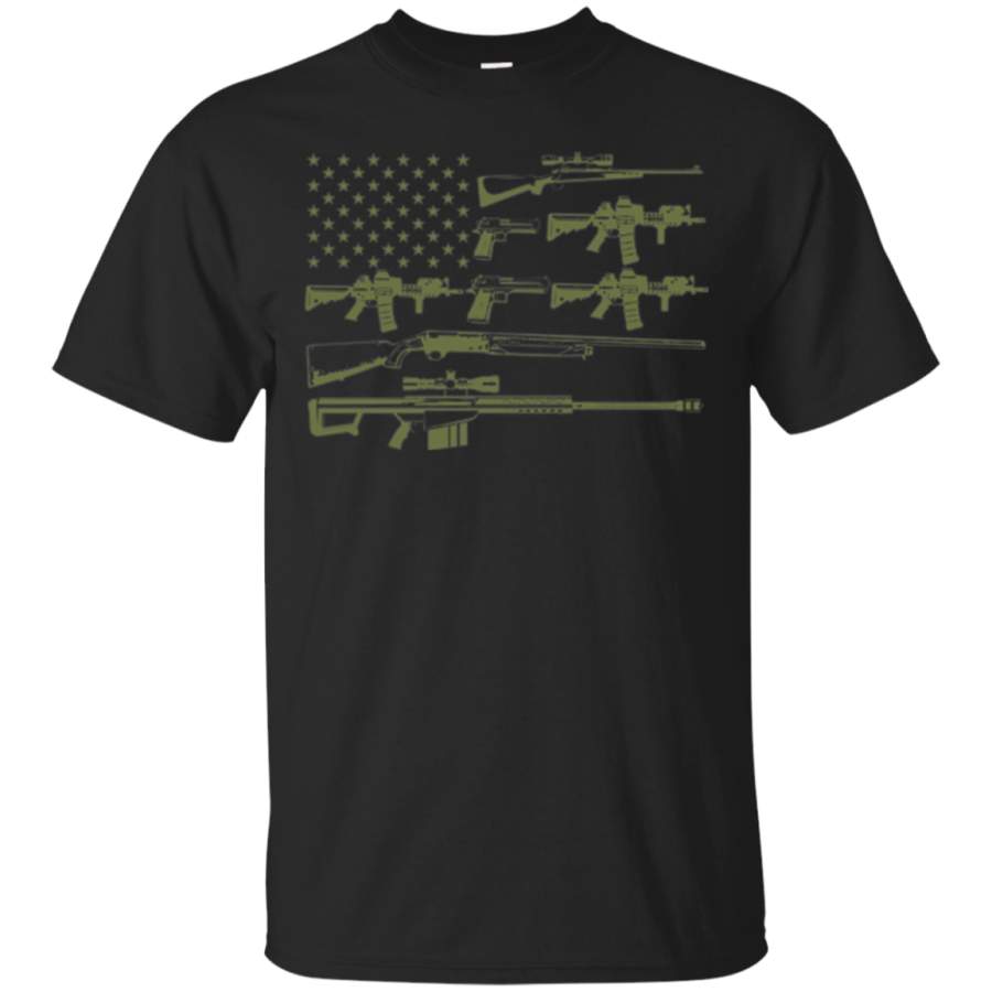 AGR American Flag Gun T-Shirt, July 4th Independence Day